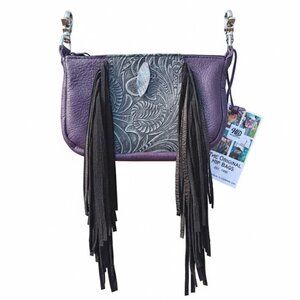 The Midnight Aura Genuine Purple & Black Leather Hip Bag Hand Crafted in the USA